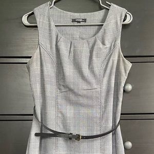 Women’s simple knee length dress with belt